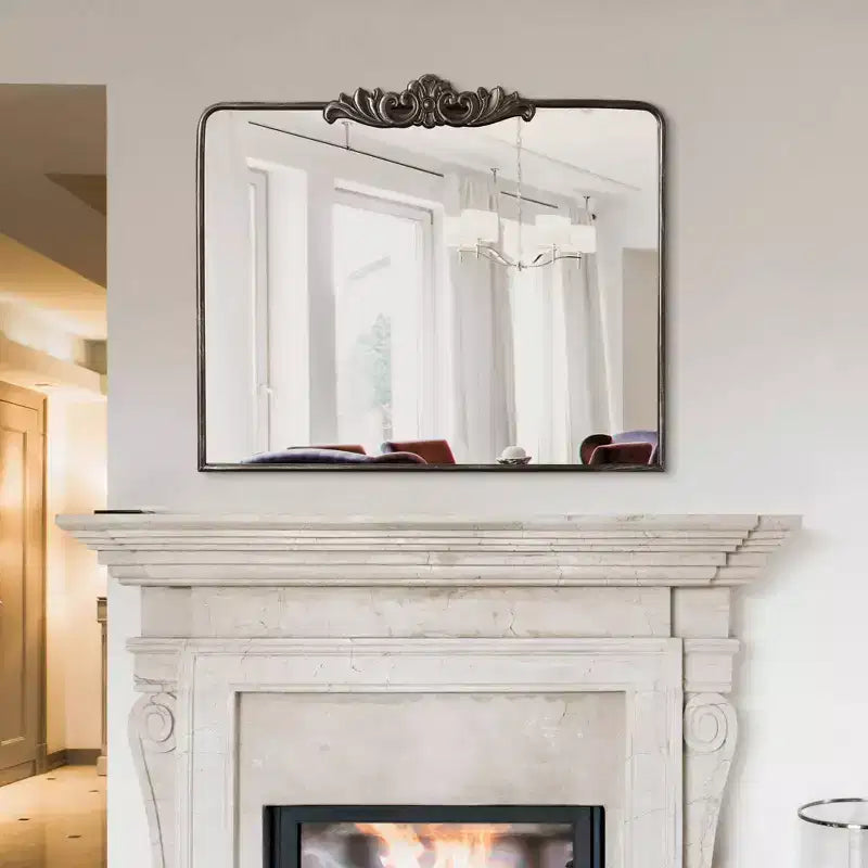 Specchio da parete decorativo in metallo, finitura bronzo antico, 73,5 x 94 cm: rettangolare, nessun assemblaggio richiesto, include accessori per il montaggio