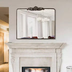 Specchio da parete decorativo in metallo, finitura bronzo antico, 73,5 x 94 cm: rettangolare, nessun assemblaggio richiesto, include accessori per il montaggio
