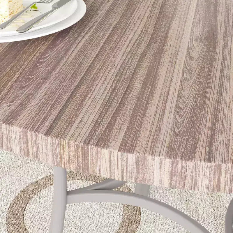 Tavolo da pranzo rotondo da 36 pollici per 4 persone, piano in finto marmo con gambe in metallo per cucina, piccoli spazi