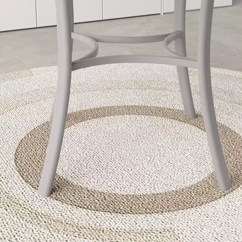 Tavolo da pranzo rotondo da 36 pollici per 4 persone, piano in finto marmo con gambe in metallo per cucina, piccoli spazi
