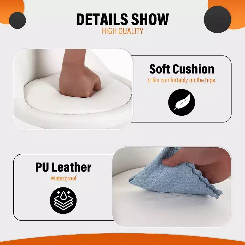 Sgabello Girevole Regolabile in Altezza per Salone, Sedia da Estetista con Comoda Seduta in Pelle Sintetica e Base in Metallo Cromato