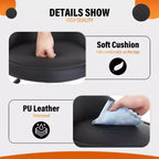 Sgabello Girevole Regolabile in Altezza per Salone, Sedia da Estetista con Comoda Seduta in Pelle Sintetica e Base in Metallo Cromato
