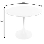Set da Pranzo 5 Pezzi Bianco - Tavolo Rotondo e 4 Sedie da Pranzo Ergonomiche in Plastica