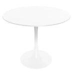 Set da Pranzo 5 Pezzi Bianco - Tavolo Rotondo e 4 Sedie da Pranzo Ergonomiche in Plastica