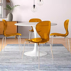 Set da Pranzo 5 Pezzi Bianco - Tavolo Rotondo e 4 Sedie da Pranzo Ergonomiche in Plastica