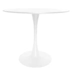 Set da Pranzo 5 Pezzi Bianco - Tavolo Rotondo e 4 Sedie da Pranzo Ergonomiche in Plastica