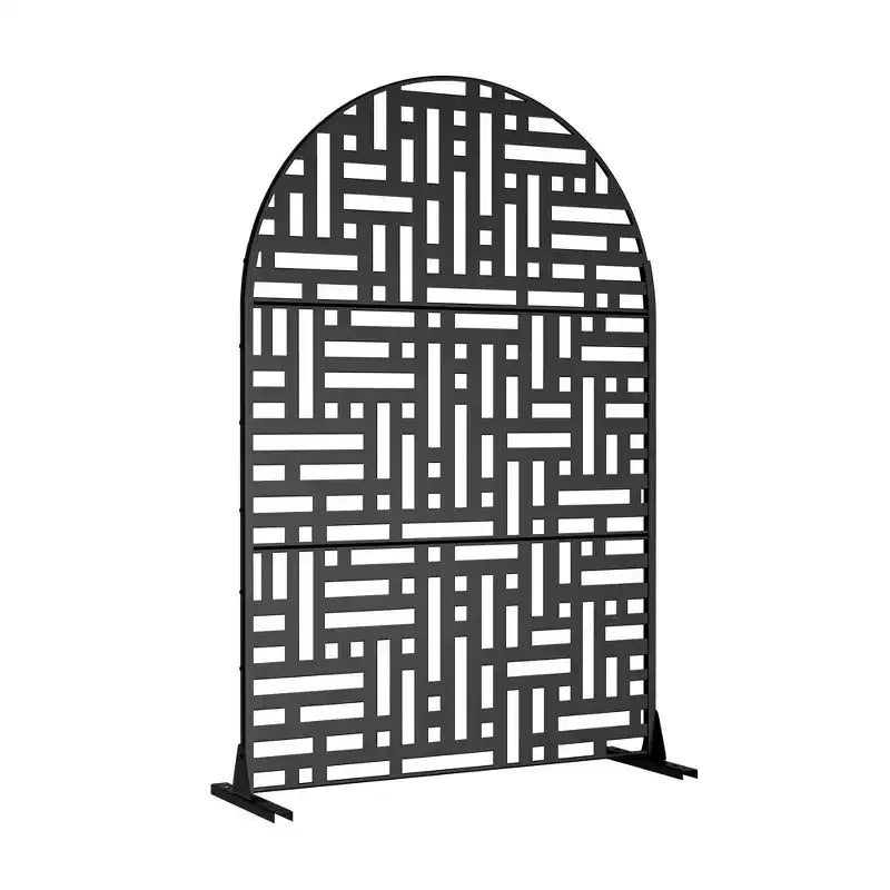 Schermo nero in acciaio galvanizzato ad arco 183x120x40 cm