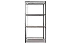Kit Scaffalatura a quattro ripiani in filo metallico certificata NSF, 36l x 24p x 72h, nera
