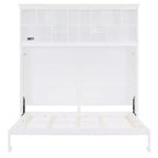 Letto a scomparsa matrimoniale Queen size dal design moderno, ripiegabile in un mobile con ripiani superiori e porte USB