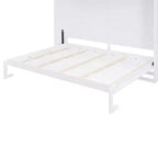Letto a scomparsa matrimoniale Queen size dal design moderno, ripiegabile in un mobile con ripiani superiori e porte USB
