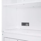 Letto a scomparsa matrimoniale Queen size dal design moderno, ripiegabile in un mobile con ripiani superiori e porte USB