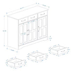 Credenza rustica con 3 cassetti e 3 ante per sala da pranzo, soggiorno, cucina