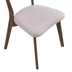 Set da pranzo imbottito in legno di gomma stile Mid-Century Modern, 7 pezzi