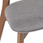 Set da pranzo imbottito in legno di gomma stile Mid-Century Modern, 7 pezzi