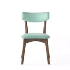 Set da pranzo imbottito in legno di gomma stile Mid-Century Modern, 7 pezzi
