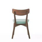 Set da pranzo imbottito in legno di gomma stile Mid-Century Modern, 7 pezzi