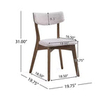Set da pranzo imbottito in legno di gomma stile Mid-Century Modern, 7 pezzi