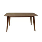 Set da pranzo imbottito in legno di gomma stile Mid-Century Modern, 7 pezzi