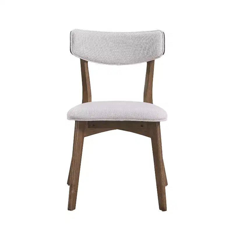 Set da pranzo imbottito in legno di gomma stile Mid-Century Modern, 7 pezzi