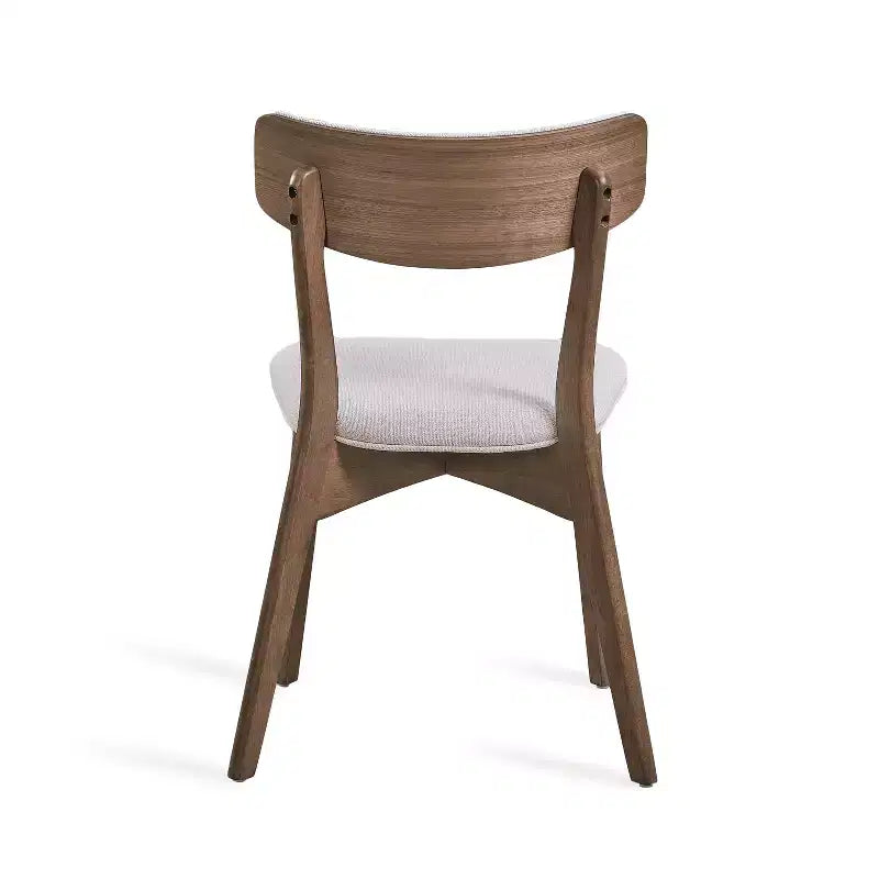 Set da pranzo imbottito in legno di gomma stile Mid-Century Modern, 7 pezzi