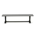 Panca Moderna per Tavolo da Pranzo con Seduta in Legno, 72x15x18 Pollici, Nero Spazzolato