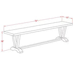 Panca Moderna per Tavolo da Pranzo con Seduta in Legno, 72x15x18 Pollici, Nero Spazzolato