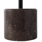 Tavolino con Piano Rotondo in Marmo e Base Decorativa - Pezzo d'Accento Moderno per Piccoli Spazi, Arredamento Camera e Arredamento Casa - 21, Nero e Marrone
