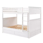 Letto a castello Full su Full con letto estraibile, struttura letto a castello in legno di dimensioni Full per bambini e ragazzi