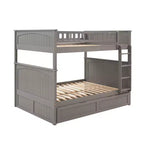Letto a castello Full su Full con letto estraibile, struttura letto a castello in legno di dimensioni Full per bambini e ragazzi