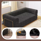 Divano Letto Trasformabile, Divano Letto in Tessuto Corduroy con Spugna ad Alta Densità, Divano Letto Modulare per Soggiorno Salotto Studio