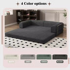 Divano Letto Trasformabile, Divano Letto in Tessuto Corduroy con Spugna ad Alta Densità, Divano Letto Modulare per Soggiorno Salotto Studio