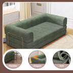 Divano Letto Trasformabile, Divano Letto in Tessuto Corduroy con Spugna ad Alta Densità, Divano Letto Modulare per Soggiorno Salotto Studio