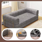 Divano Letto Trasformabile, Divano Letto in Tessuto Corduroy con Spugna ad Alta Densità, Divano Letto Modulare per Soggiorno Salotto Studio