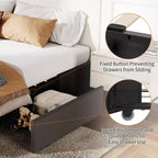 Struttura letto con 3 cassetti portaoggetti, letto a piattaforma rivestito in tessuto con doghe in legno, non necessita di rete, facile montaggio, grigio