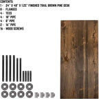 Scrivania da ufficio in legno massello marrone