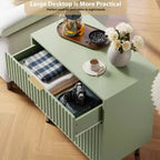 Comò a 3 cassetti per camera da letto, comodino moderno scanalato con cassetti profondi, cassettiera con piano largo, organizer in legno, tavolino