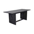Tavolo da Pranzo Rettangolare con Base a X, Stile Industriale Rustico per Sala da Pranzo, Legno Nero