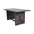 Tavolo da Pranzo Rettangolare con Base a X, Stile Industriale Rustico per Sala da Pranzo, Legno Nero