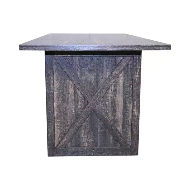 Tavolo da Pranzo Rettangolare con Base a X, Stile Industriale Rustico per Sala da Pranzo, Legno Nero