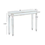 Tavolo consolle vintage da 48 pollici con intaglio a venatura del legno, Tavolo d'accento con superficie a specchio, Tavolo da ingresso per soggiorno, Ingresso