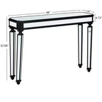 Tavolo consolle vintage da 48 pollici con intaglio a venatura del legno, Tavolo d'accento con superficie a specchio, Tavolo da ingresso per soggiorno, Ingresso