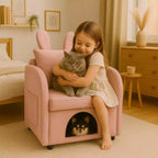 Semplice poltrona con orecchie da coniglio e nascondiglio integrato per cani e gatti, divano singolo Pet-Friendly per camera da letto, soggiorno