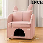Semplice poltrona con orecchie da coniglio e nascondiglio integrato per cani e gatti, divano singolo Pet-Friendly per camera da letto, soggiorno