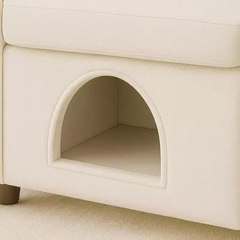 Semplice poltrona con orecchie da coniglio e nascondiglio integrato per cani e gatti, divano singolo Pet-Friendly per camera da letto, soggiorno
