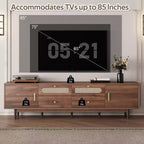 Mobile TV per televisori fino a 85 pollici, Consolle TV in stile rustico, Mobile TV Media con cassetti, Marrone