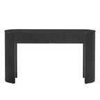 Consolle moderna da 54IN con design a scanalature, tavolo da ingresso con 2 cassetti e piano ovale, tavolino d'accento per corridoio, soggiorno, nero