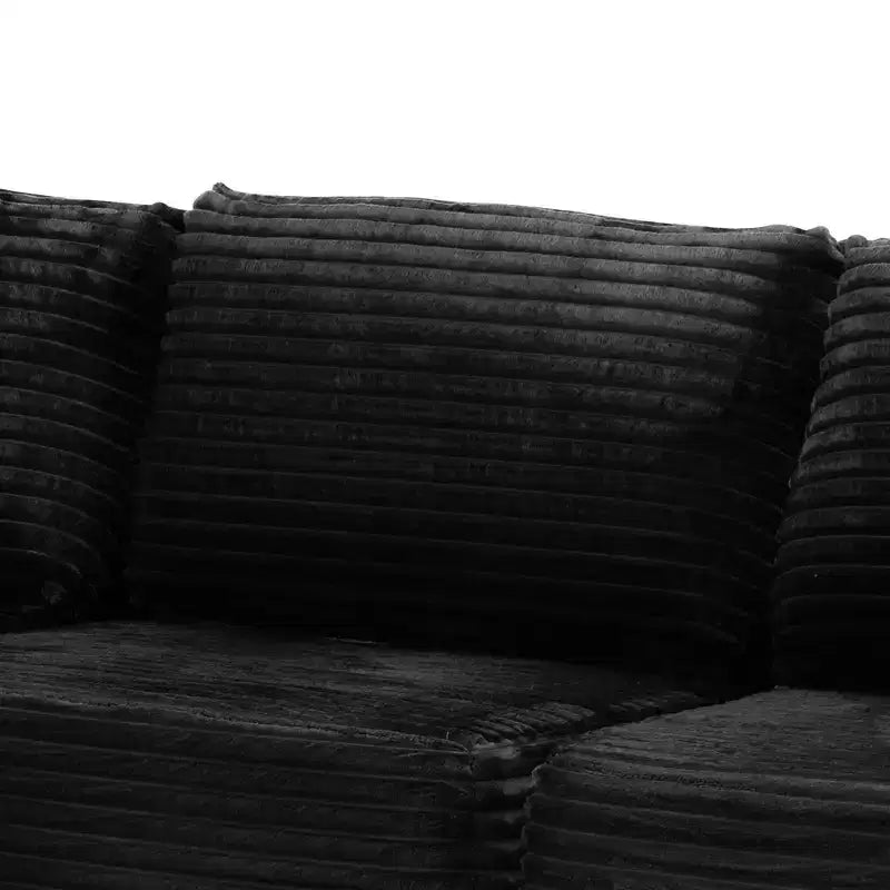 Divano Sezionale Modulare in Peluche a Costine 3 Posti, Divano Moderno Comodo Imbottito, Divani a L con Morbidi Cuscini