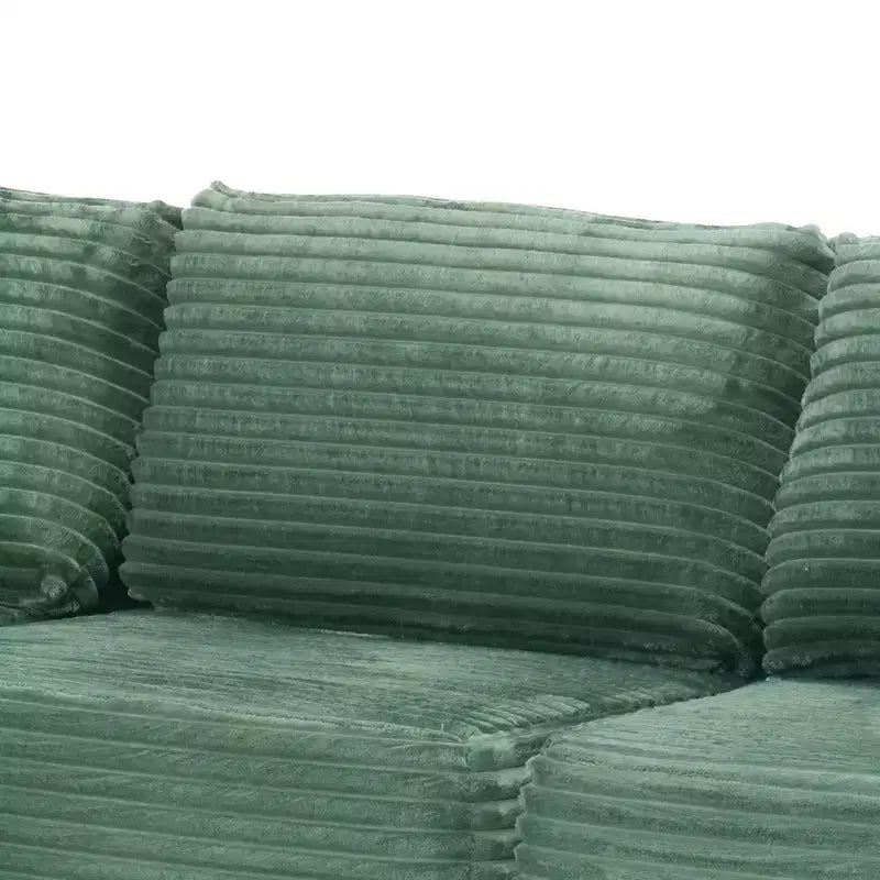 Divano Sezionale Modulare in Peluche a Costine 3 Posti, Divano Moderno Comodo Imbottito, Divani a L con Morbidi Cuscini