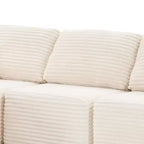 Divano Sezionale Modulare in Peluche a Costine 3 Posti, Divano Moderno Comodo Imbottito, Divani a L con Morbidi Cuscini