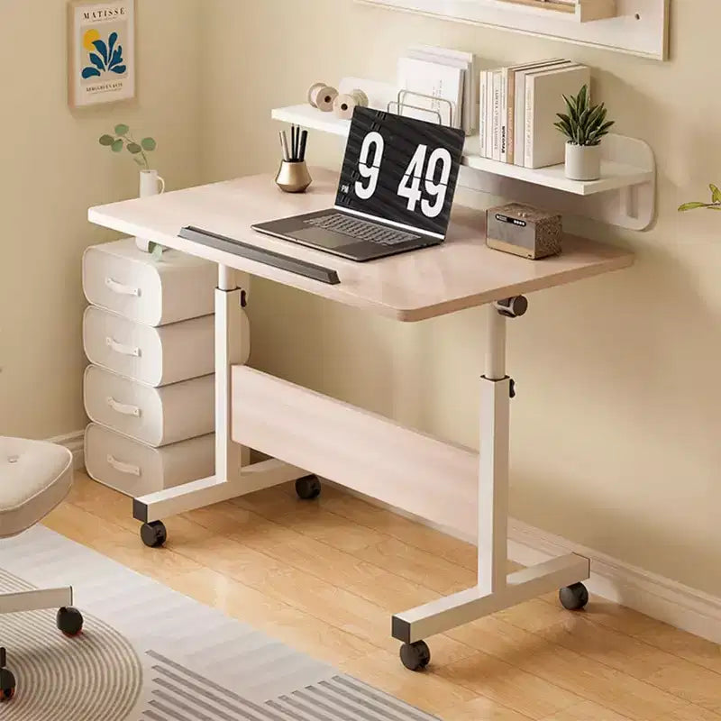 Scrivania Regolabile in Piedi (80x40cm, Altezza 65-87cm) Scrivania per Computer Mobile e Pieghevole con Ruote per Ufficio Domestico, Tavolino Portatile su Ruote